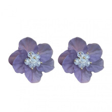 1Pair Dangle Earrings Simple Geometric Purple Flower Heart Stud Earrings for Daily Wear