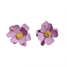 1 Pair Ear Studs Flower Shape Petals Realistic Floral Lightweight Anti-crack Rhinestone Decor Vintage Stainelss Anti-allergy Lady Party Prom Banquet