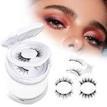 Magnetic Eyelashes with Applicator, 2 Pairs Reusable Cat Eye Natural Look Lashes, No Glue Needed