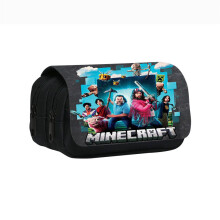 (Style12) Minecraft Movie Steve Henry Printed Students Double Bag Layer Stationery