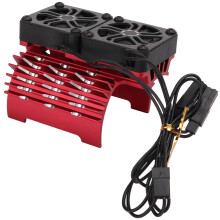55/56/58mm bürstenloser Motor-Kühlventilator Doppelfan-Motor-Kühler Kühler für 1/5 Funkferngesteuertes Auto 8,4V 16000U/min Rot