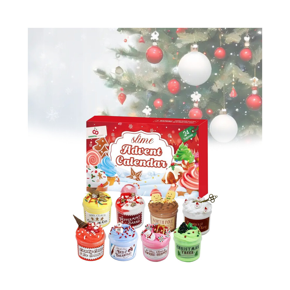 24 Days Christmas Of Slime Kit Countdown Calendar Butter Slime Stress Toy Relief