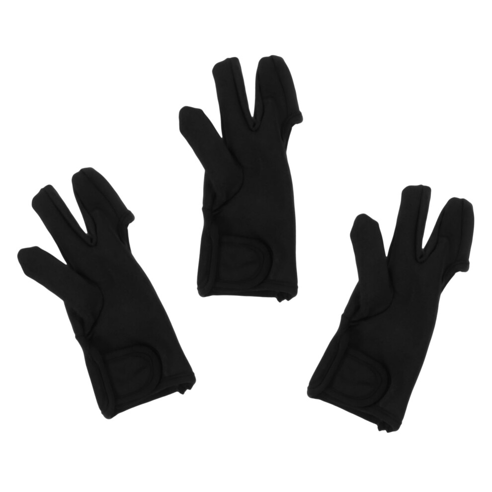 Unisex Black Hair Styling Gloves 3 Pack Insulated Heat Resistant Mitts For Curling Iron Use Fingertip Protection Color