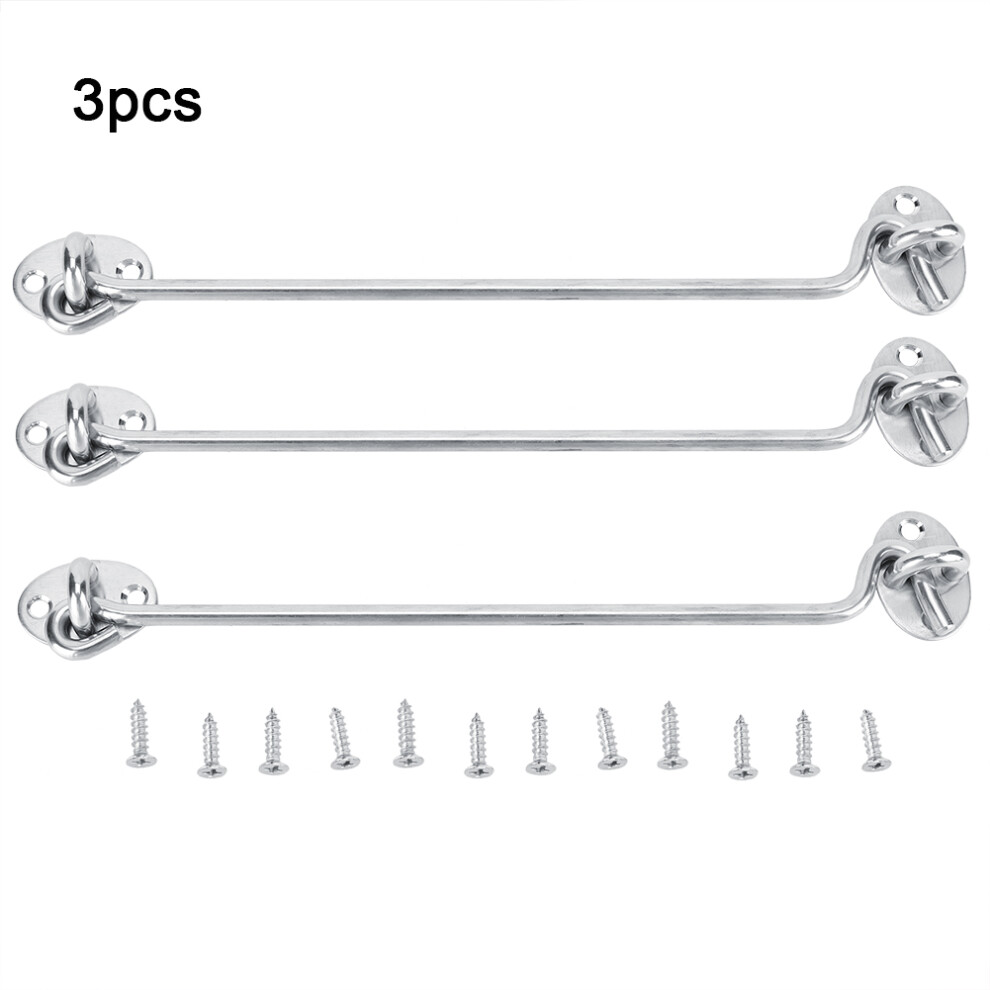 3Pcs 10In Cabin Privacy Hook Eye Latch Lock 9387669251990