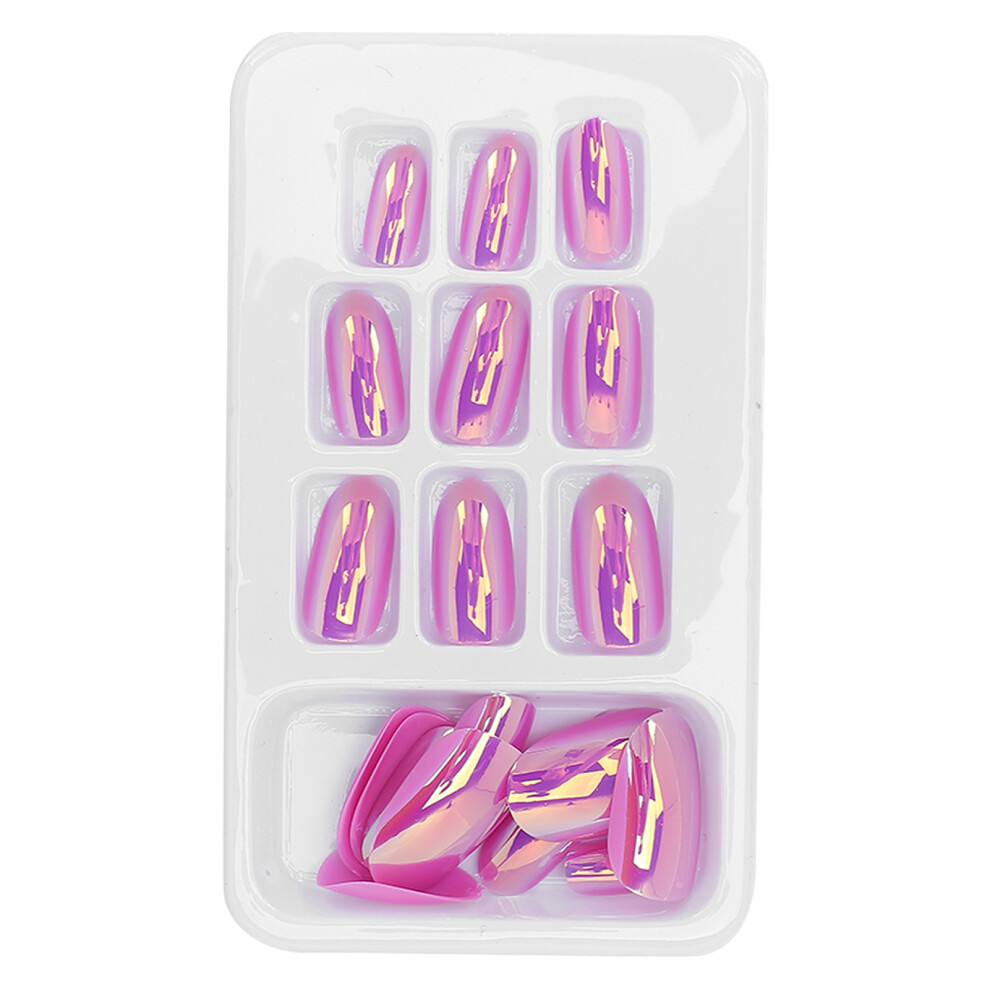 24Pcs False Nails Coffin Long Fake Glitter French