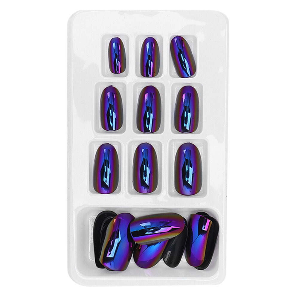 24pcs Fashionable Fake Nails Detachable Bright