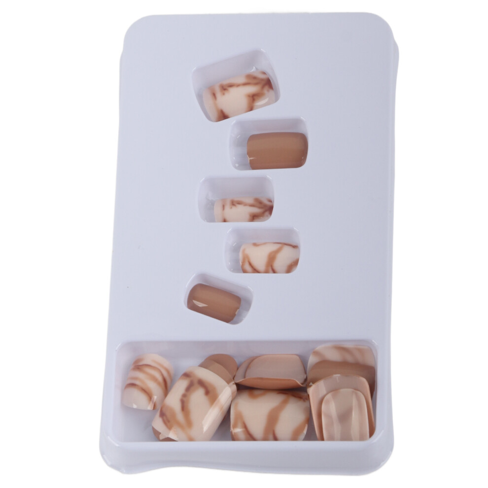 24pcs Women False Nails Full Cover Glue On Nails