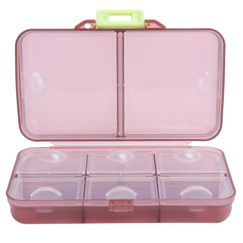 Red Portable Pill Organizer Medicine Storage Case