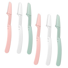 Eyebrow Shaper Razor Trimmer for Women, Compact Portable Facial Hair Removal, 4 Sets of 6 Pieces Each