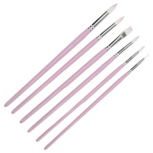 6 piezas de pinceles para acuarela, color hibisco, pelo de nylon y lana