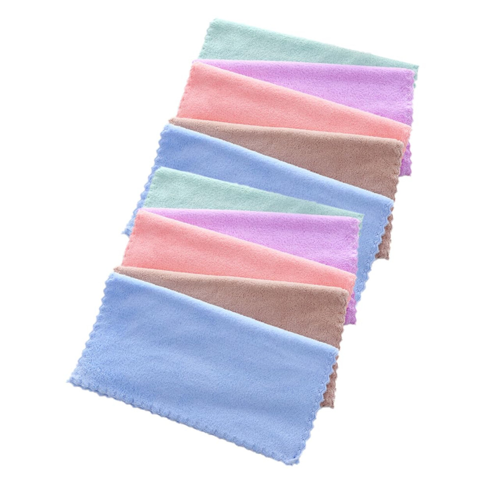 Coral Soft Washcloths Fleece 10 Pack 25X25cm Gentle Makeup Remover Face Towels For Women And Girls Skin Care