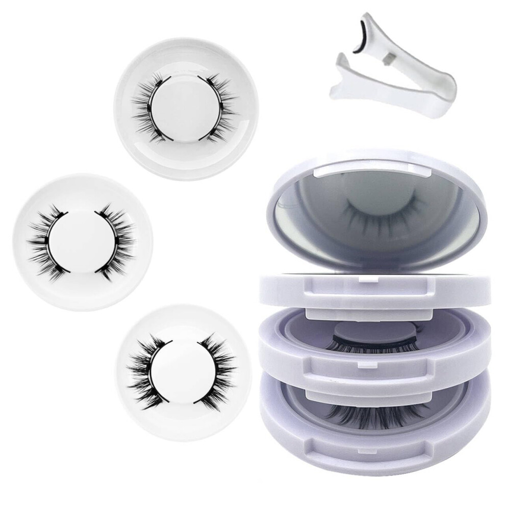 Magnetic Lashes with Applicator, Reusable Natural Look Eyelashes, No Glue or Eyeliner Needed, Simple Style in Iris Color