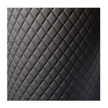 Diamond Quilted Foam Faux Leather Vinyl Fabric 63" Wide Non-Slip Upholstery for Automotive Headliners & Furniture Black 1.6x1m