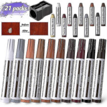 Furniture Repair Kit, 21 Pack Wood Filler Wood Repair Pen Furniture Repair Marker And Wax Stick with Sharpener Kit