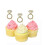 50 Pcs Rose Gold Glitter Assembled Cake Picks Decorations for Wedding 5