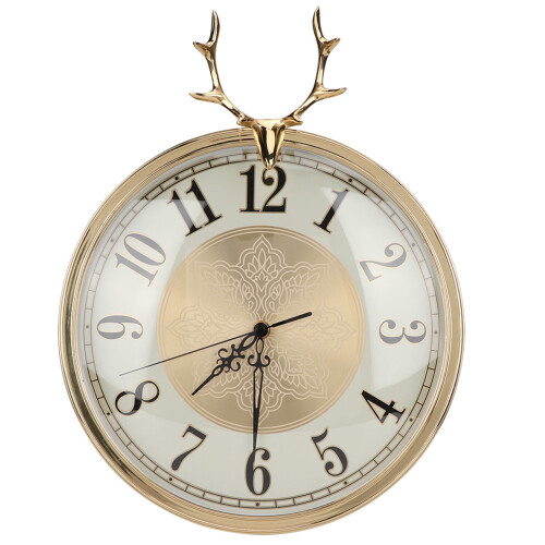 Elegant Copper Deer Head Silent Wall Clock Decor