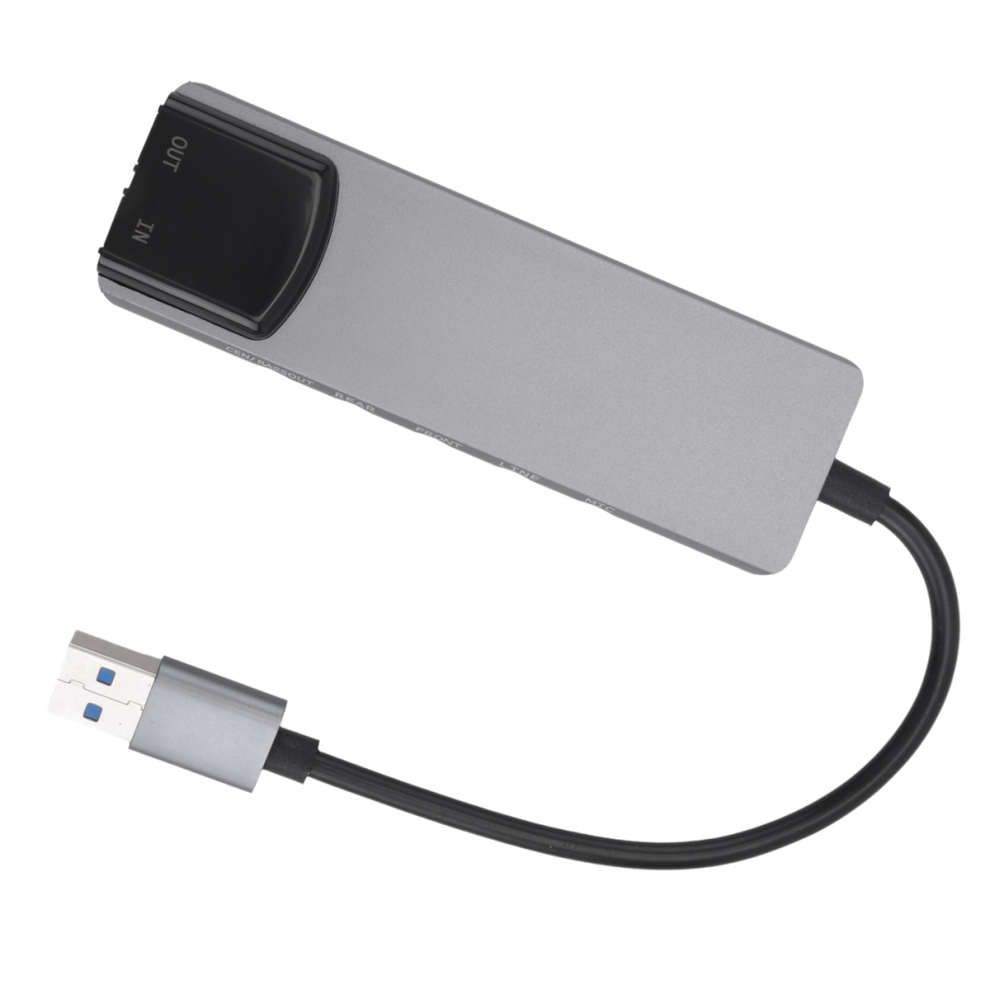 6-In-1 Computer Sound Card 5.1 Usb External Multi-Function Audio Converter For Notebook Aluminum 4851688001461