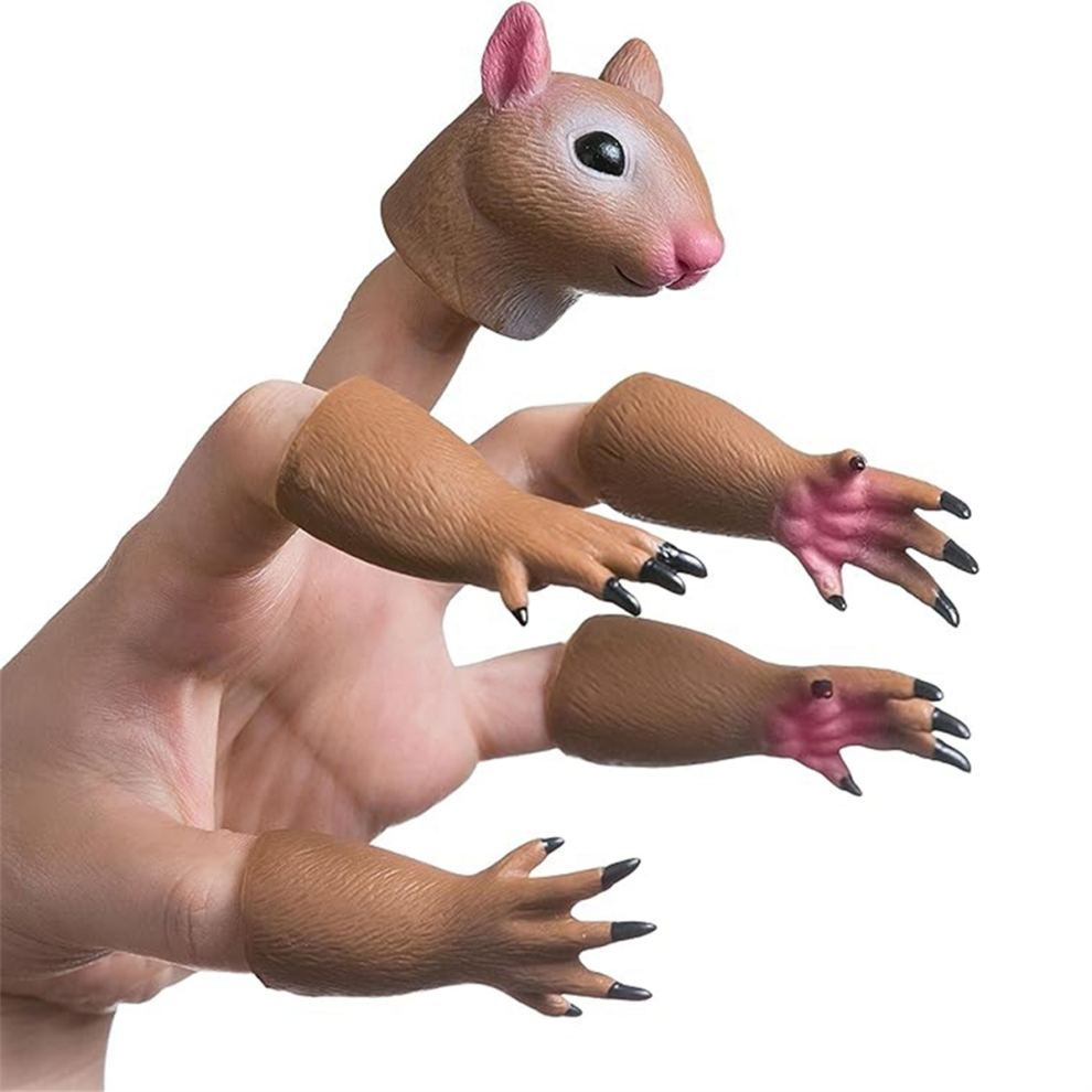 Jehiatek E Squirrel Finger Puppet Set, Animals Show Theater Props, Weird Stuff Gifts