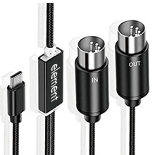 MIDI to USB C Type Cable Converter with Indicator Light for Electronic Organ Computer