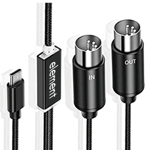 MIDI to USB C Type Cable Converter with Indicator Light for Electronic Organ Computer
