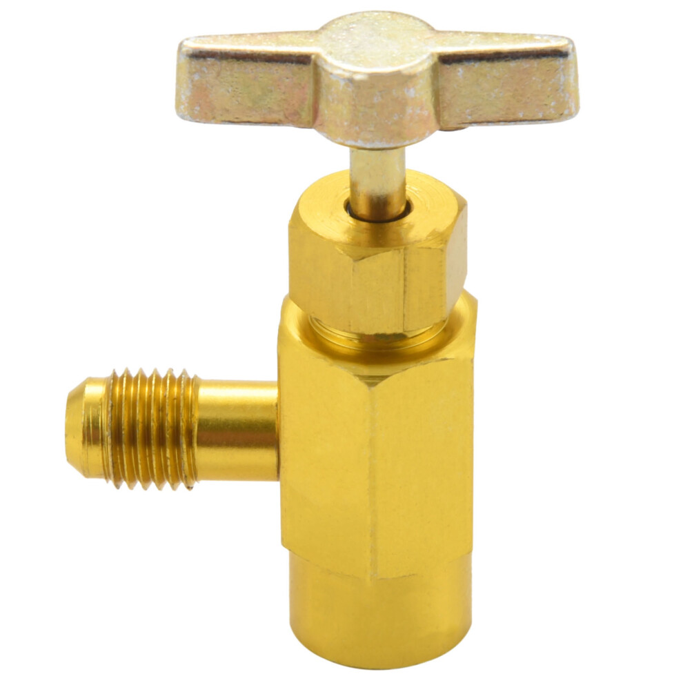 1/4 Sae M14 Thread Adapter R-134A Automotive Air Conditioner Refrigerant Can Dispensing Bottle Tap Opener Valve Yellow 4851688056706