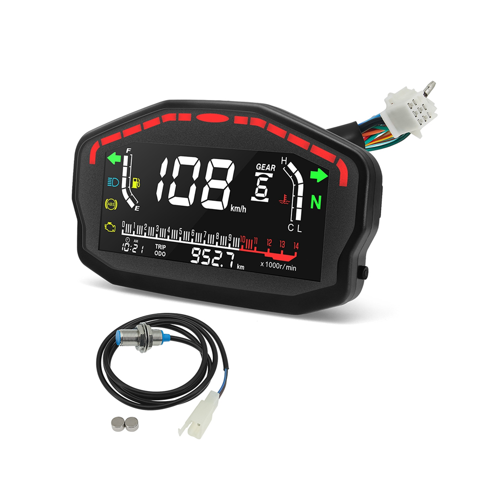 Digital Dash Panel Universal Led Lcd Speedometer Odometer 1,2,4 Cylinders Light 4851688062677
