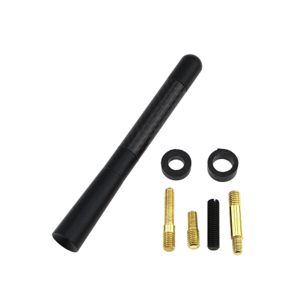 12Cm Universal Aluminum Carbon Fiber Car Am/Fm Radio Aerial Short Antenna + Screw Fit For Most Cars With Screw-On Billet Overlay 4851688065616