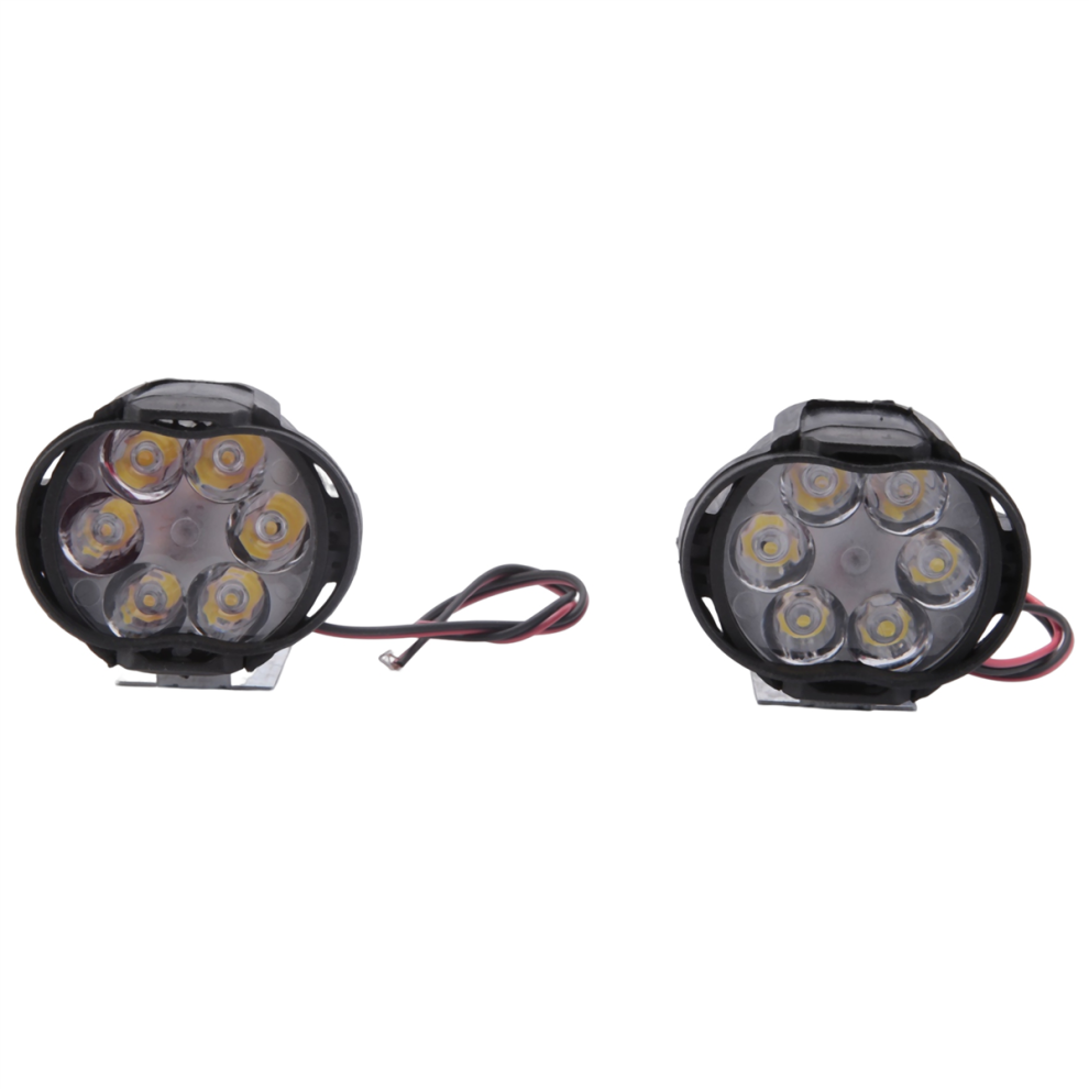 2Pcs 6 Led Head Assembly 10W 1000Lm Universal Scooter Atv Fog Spot 6000K Car Drl Lamp Light/White 4851748483084