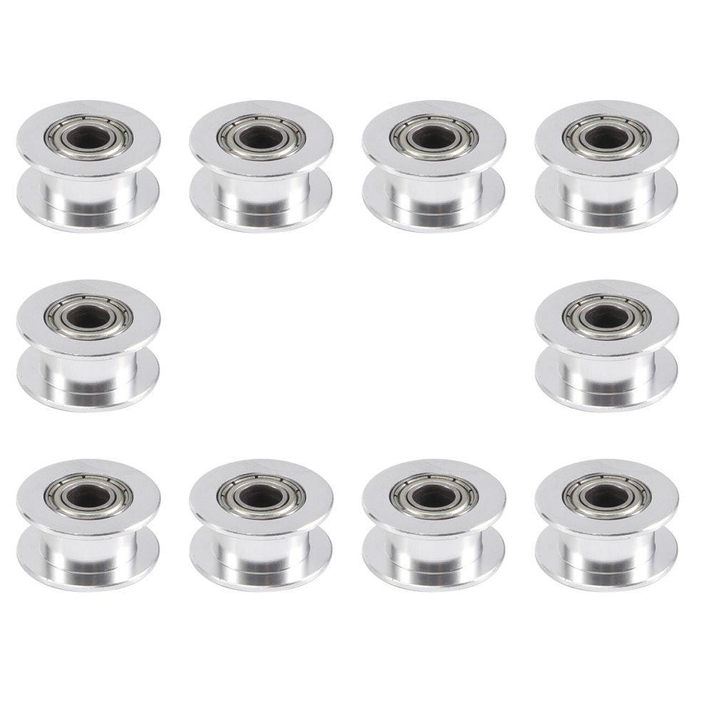 20 Toothless Bore 5Mm Aluminum Timing Belt Idler Pulley For 3D Printer 6Mm Width (Pack Of 10Pcs) 4851472073223