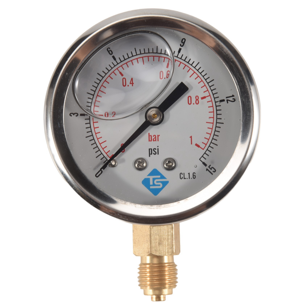 Photos - Tap / Valve / Fitting Jehiatek Low Pressure Gauge 0-1Bar 0- 15PSI 1/4 inch 68mm Dial Hydraulic Water Manometer Measuring Tool 