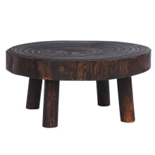 Rustic Decorative Round Wood Pedestal Plant Pot Riser Stand Potted Shelf for Indoor Outdoor Home Decor A