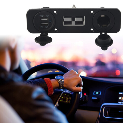 Flush Mount for Anderson Plug Socket Double USB Charger Panel Caravan Boat Truck 2