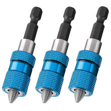 3PCS 60mm Drywall Screw Bits Setter Magnetic Bit Holder 1/4 Inch Hex Shank Driver Adjustable Depth