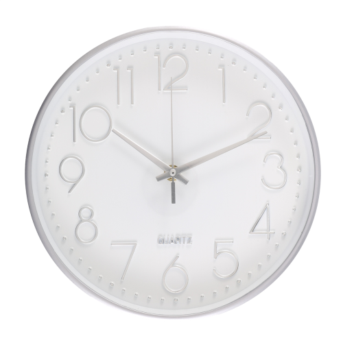 Premium Silver Wall Clock, Decoration, Modern Silent Clock for Home Office Kitchen (25cm, Silver) 1