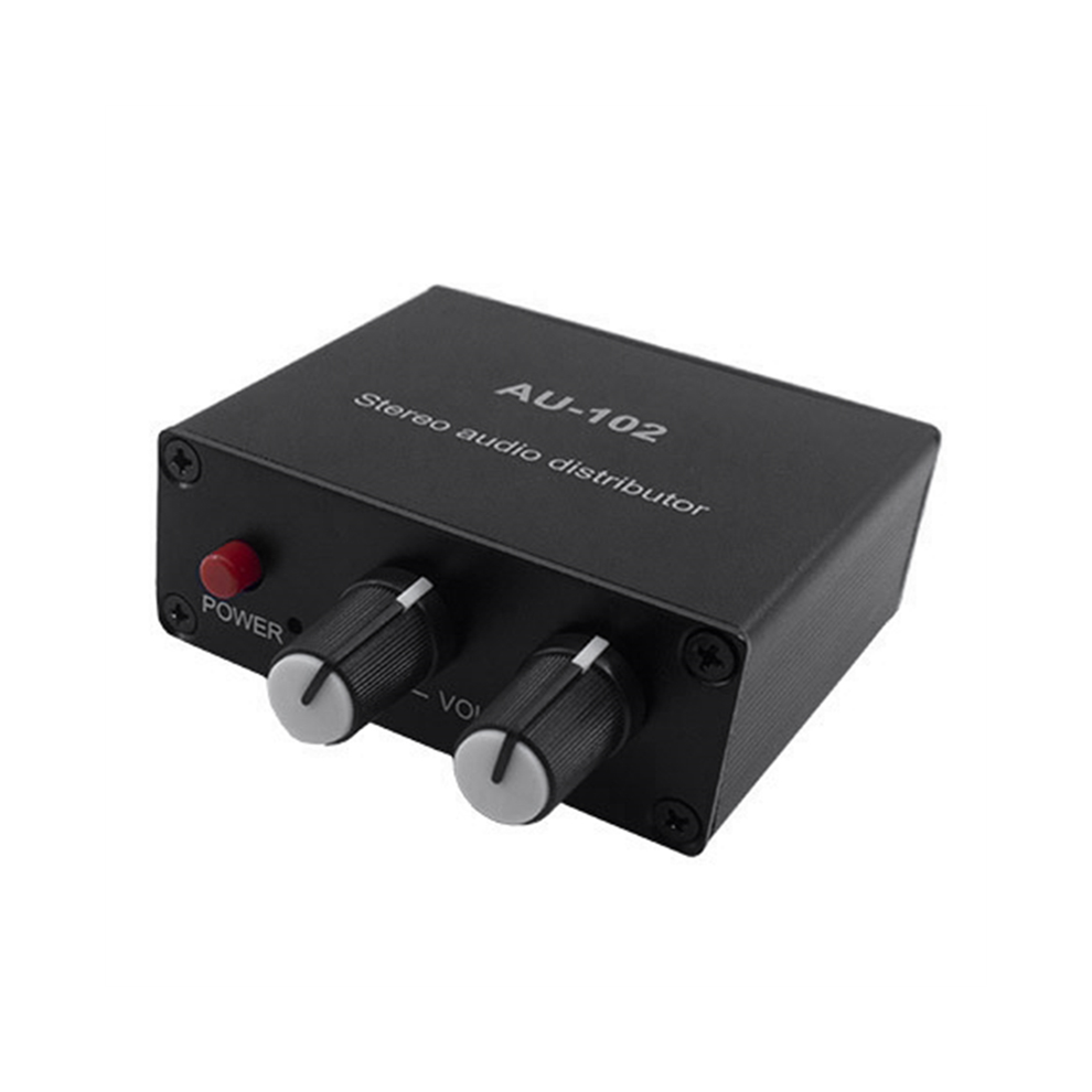 Audio Distributor Stereo Mixer 1 Input 2 Output Multi-Channel Splitter For Power Amplifier Active 4851472003336