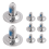 8Pcs/Set Snowboard Binding Screw Set, Mounting Screws with Snowboarding Washers Fixed Ski Accessories 6