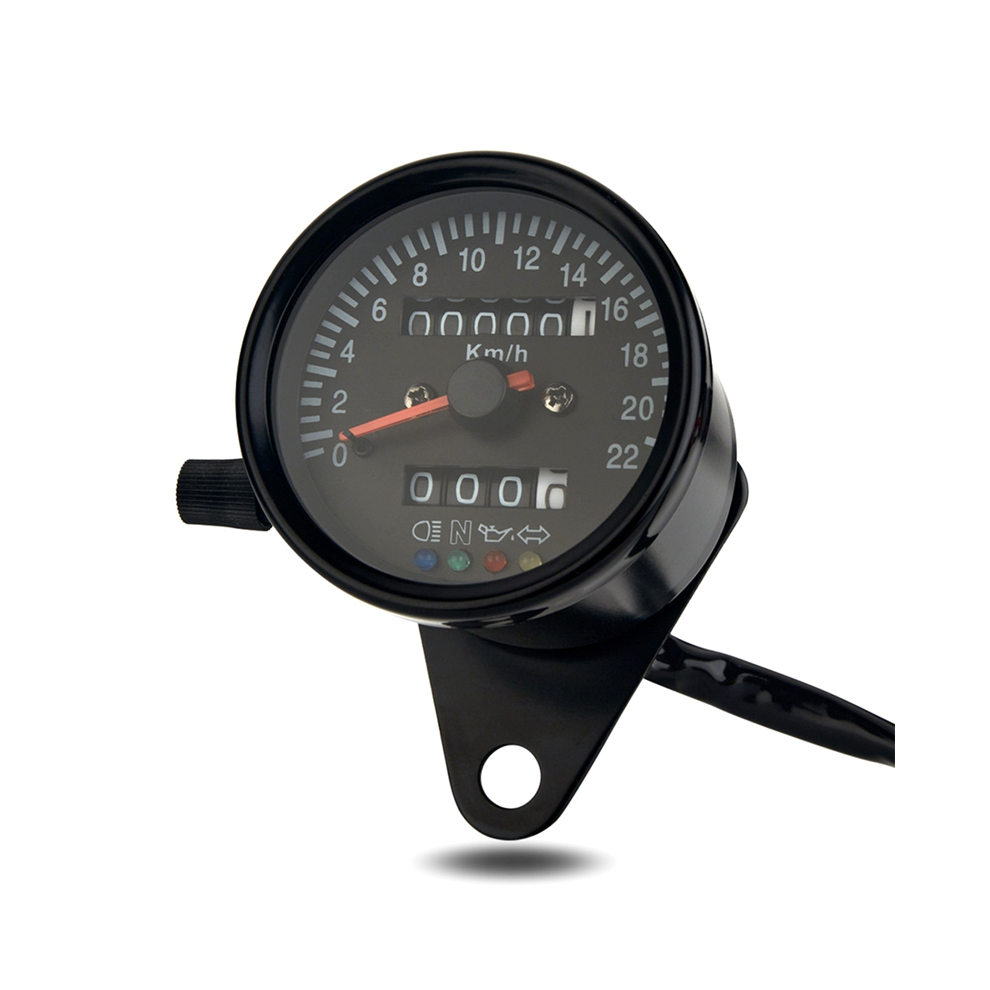 Cafe Racer Retro Modified Gauge Led Indicator Mechanical Speedometer Odometer 220Km/H Light 4851472003923