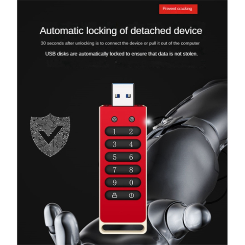 Secure USB Drive, 32GB Encrypted Flash Drive Hardware Password Memory Stick with Keypad 3.1 Disk 2