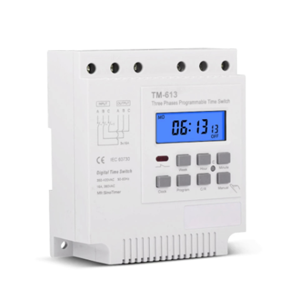 Three Phases 380V 415V Timer Programmable Switch With Backlight 4851472021231