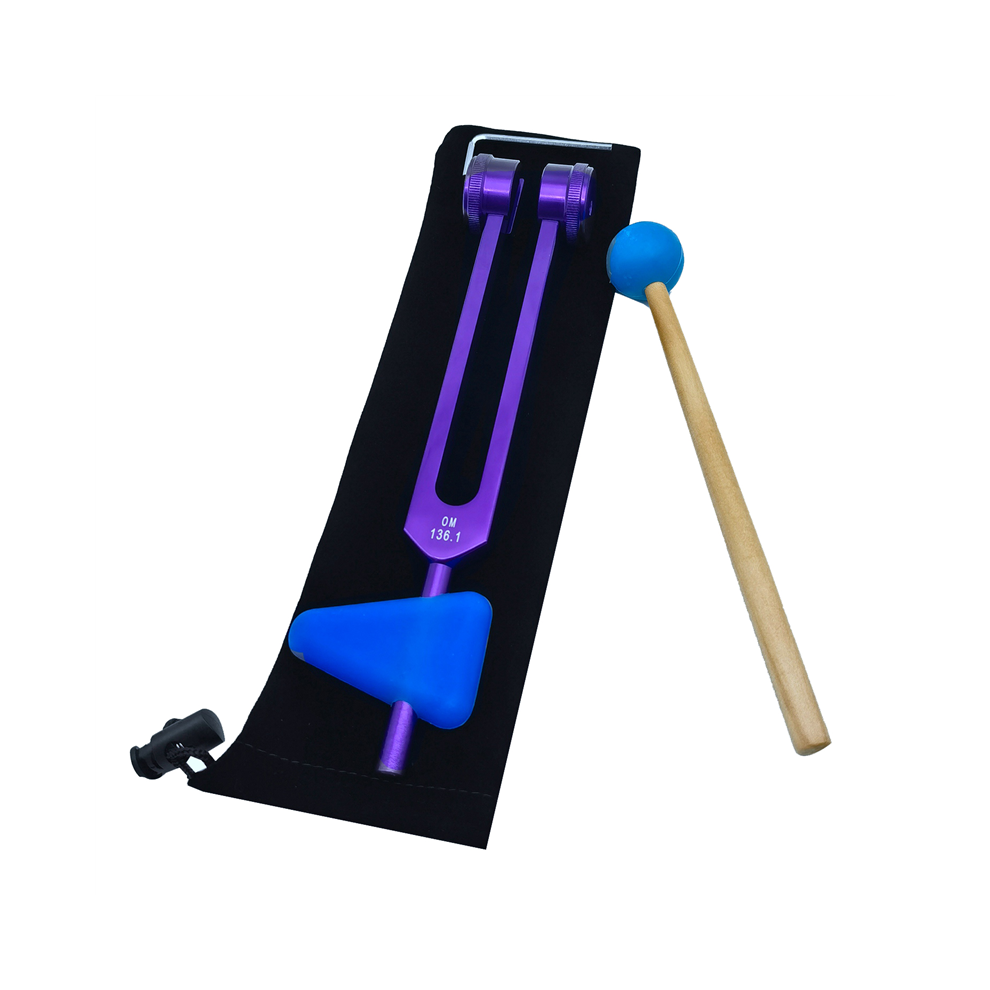 Jehiatek 136.1 Om136.1 Aluminum Alloy Tuning Fork With Hammers For Healing Chakra, Sound Therapy, Reliever Stress,