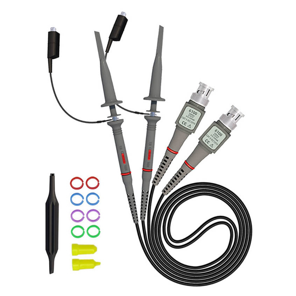 Photos - Other Hand Tools Jehiatek 2 Pack Universal P6100 Oscilloscope Probes 100MHz, Clip 1X 10X with Accessories 