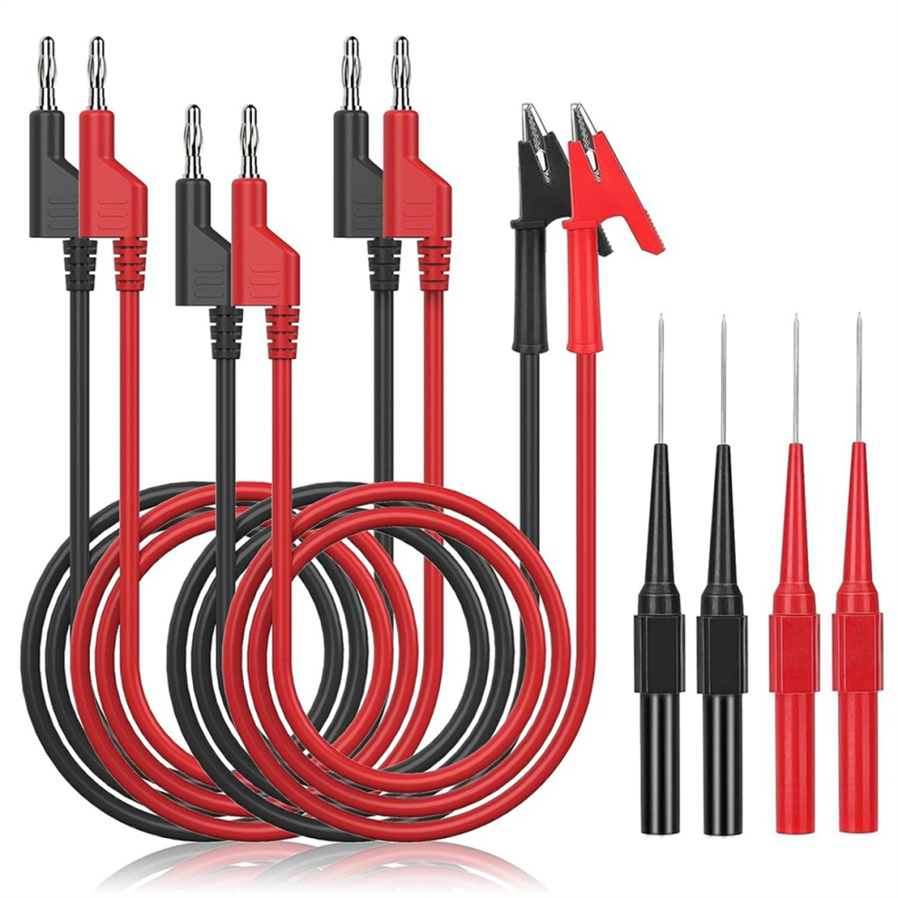 Multimeter Banana Plug To Crocodile Alligator Clip Test Probe, Cable 4Pcs Probe Pins 4851472030066