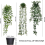 Artificial Hanging Plants 3 Pack Eucalyptus Potted Greenery Faux Mandala Vine 4