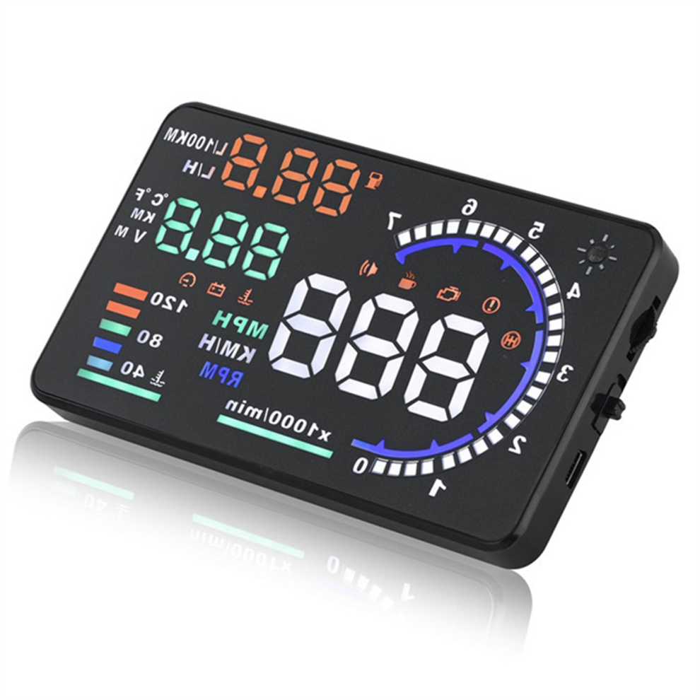 Ad 5.5Inch Obd2 Hud Car Head Up Display Digital Speedometer Windshield Speed With Speeding Water Temp Rpm Alarm 4851472038956