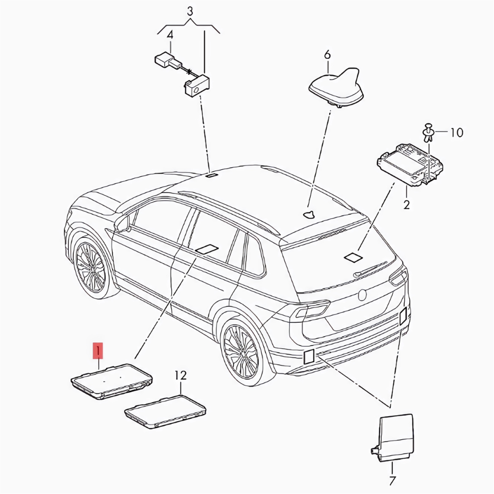 5Cg980611a Car Wireless Charging For Golf Mk7 B8 Mk2 5Cg 980 611 A Light 4853178038223