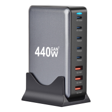 NEW 440W Gan Fast Charge 3.0 USB Type C Charger Mobile 8-Port PD Convenient to Carry Tablet EU PLUG