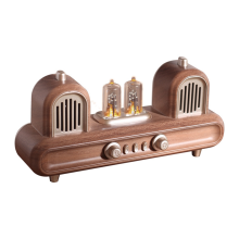 Retro Bluetooth Speaker with LED Light Portable Stereo Soundbar FM Radio Supports TF Card, USB, AUX for Home & Outdoor