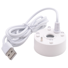 Mist Maker, USB Port 4 Color LED Lights Mini Mister Fog Machine, Indoor Fountain Garden Pond Water Fogger Atomizer White