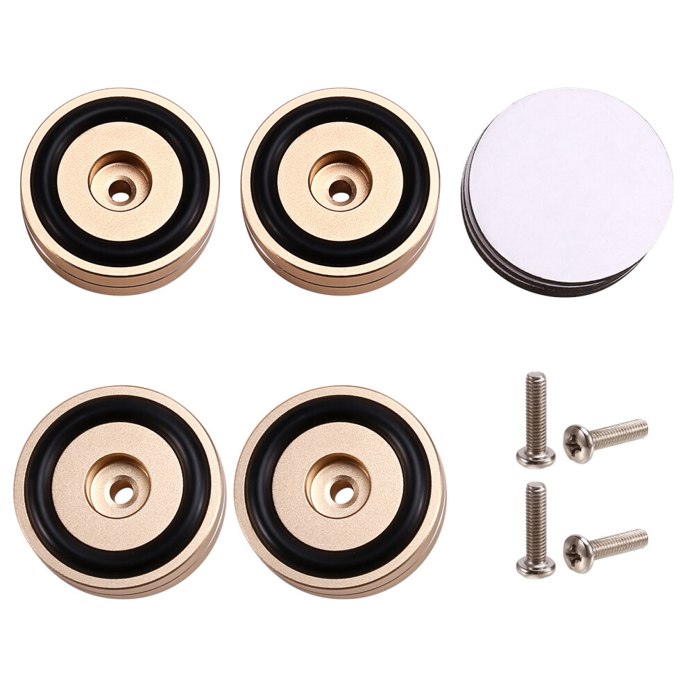 4Pcs Hifi Turntable Isolation Feet Stand Speakers Spikes Audio Pads, For Amplifier/Speaker/Turntable 40X15mm Gold 4853178067247