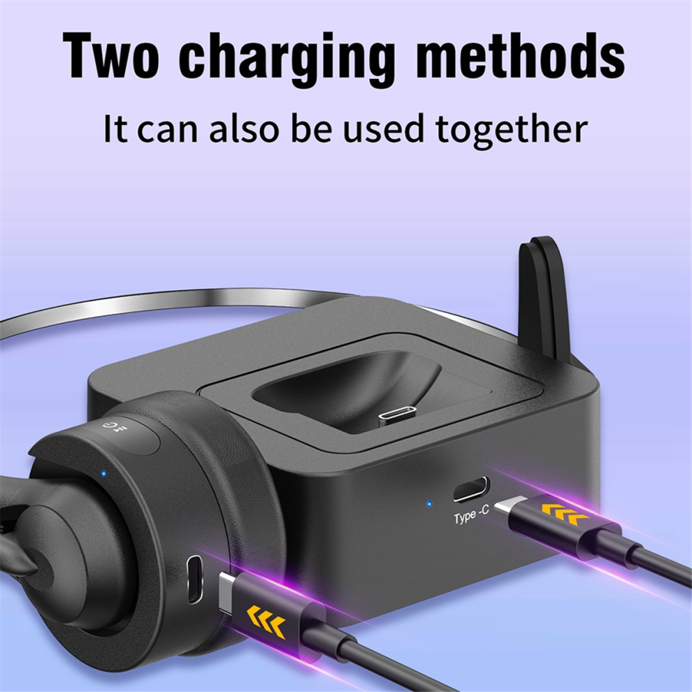 On Ear Headset BT 5.4 Wireless Headphone Call Center Headband Earphone with Noise Cancelling Mic-image-OPC-PJPHTNQ-NEW